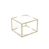 Príručný stolík CODY - zlatá/biela, Basics, kov/sklo (50/50/36cm)