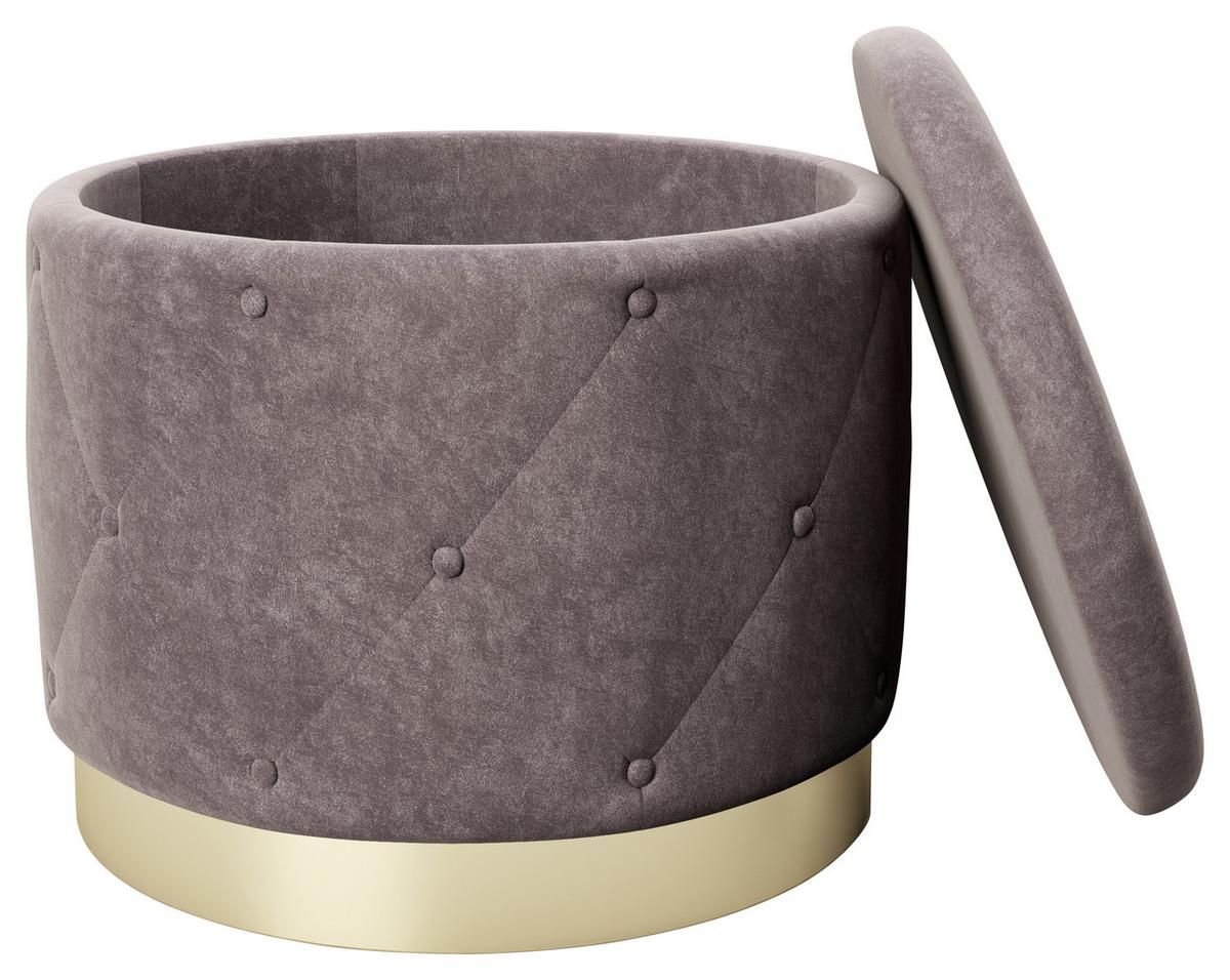 Hocker Liz Textil Rosa Sitz Gepolstert H: 40 Cm - Goldfarben/Rosa, LIFESTYLE, Textil (50/40/50cm) - Playboy