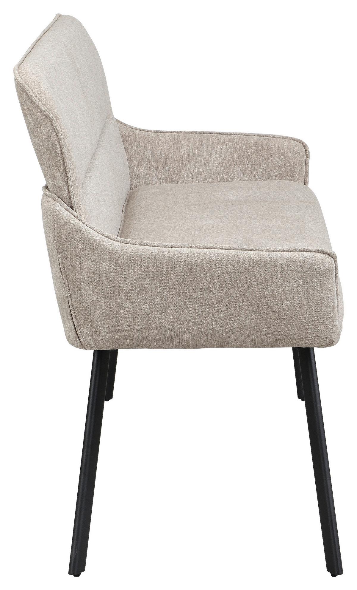 Sitzbank Rico - Taupe/Schwarz, MODERN, Textil/Metall (160/90/62cm) - MID.YOU