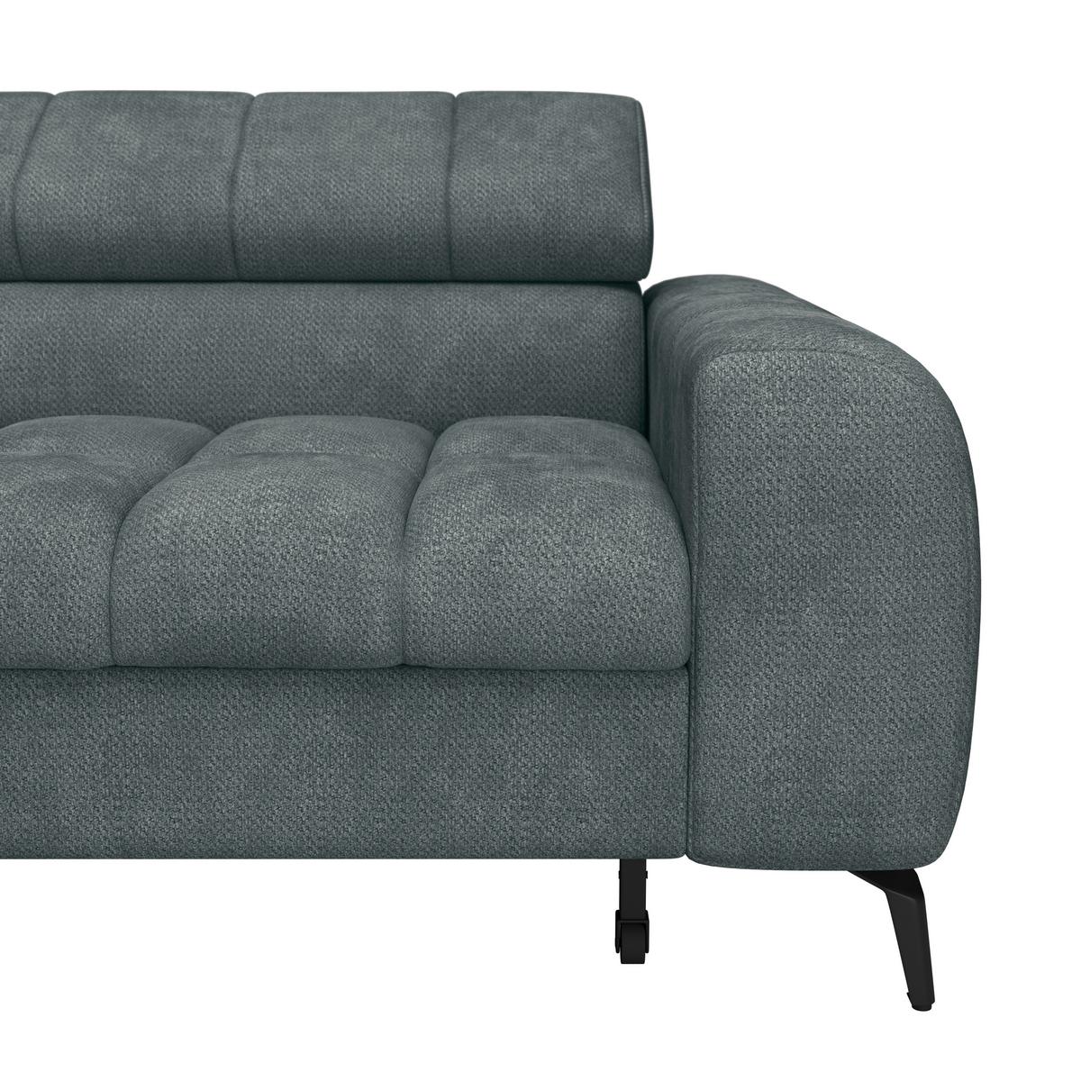 Ecksofa Volf Links New Grau, S: 203x261 cm - Schwarz/Grau, Trend, Kunststoff/Textil (203/261cm)
