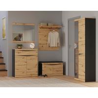 Garderobe Turino 5-teilig Eiche Artisan Dekor B: 237 cm - Anthrazit/Eiche Artisan, MODERN (237/196,5/40cm)