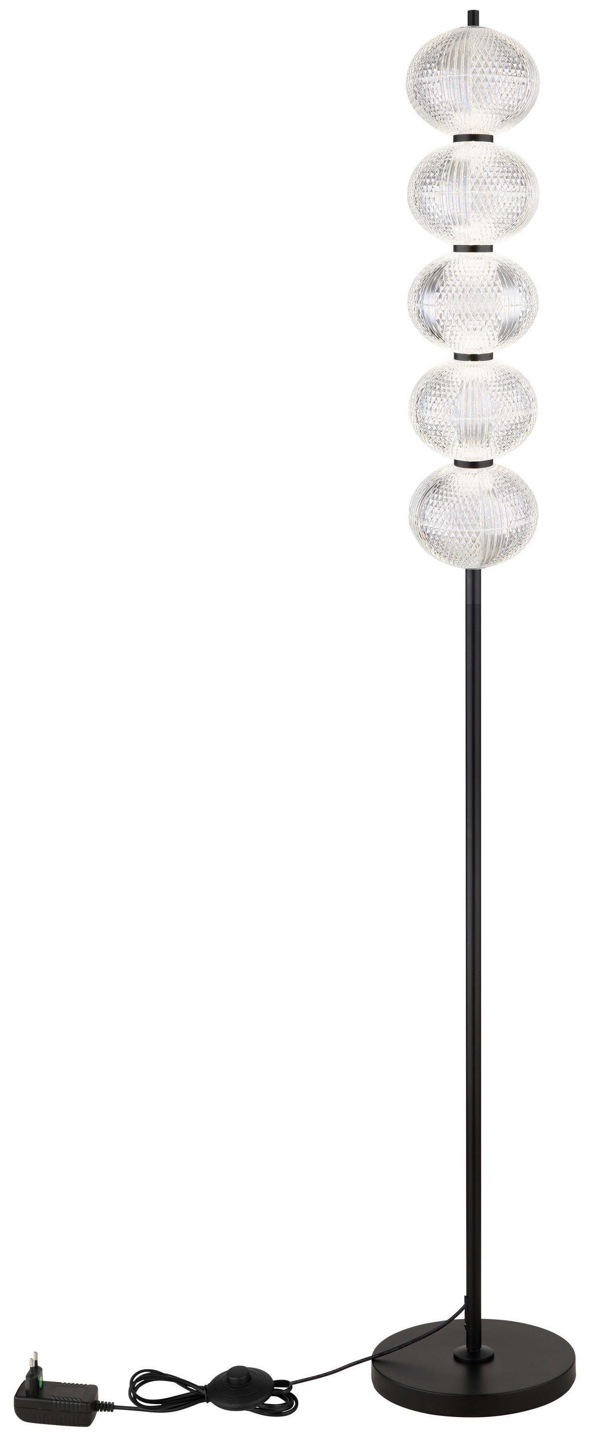 LED-Stehleuchte 16042s - Klar/Schwarz, KONVENTIONELL, Kunststoff/Metall (25/160cm) - Globo