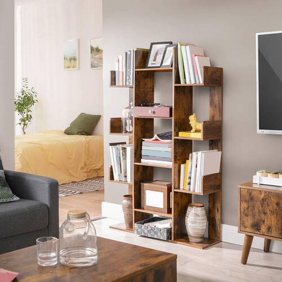Bücherwand Iron B: 86 cm Braun - Braun, Basics, Holzwerkstoff (86/140/25cm) - Boxxx
