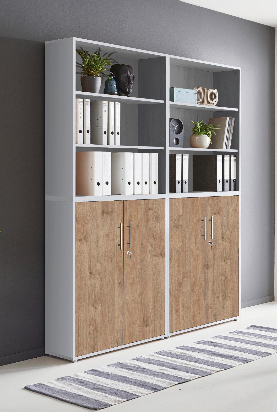 Office Edition B: 168,8 cm Eichefarben/Grau - Eichefarben/Grau, MODERN, Holzwerkstoff (168,8/227,2/33cm) - MID.YOU