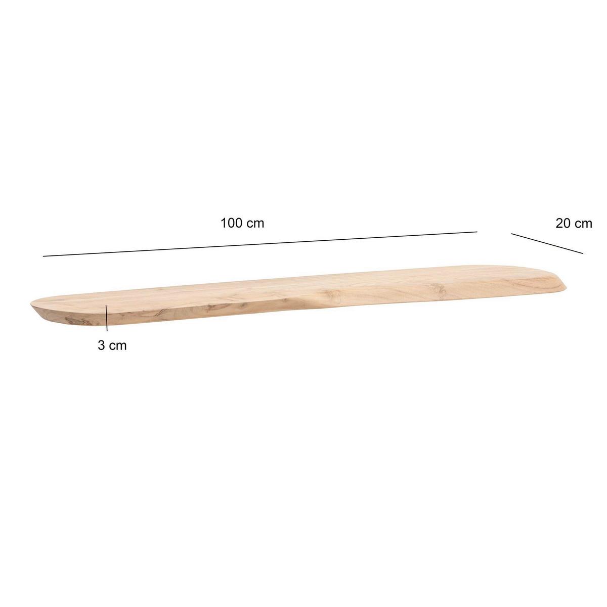 WANDBOARD Akaziefarben B: 100cm - Akaziefarben, Design, Holz (100/3/20cm) - Livetastic