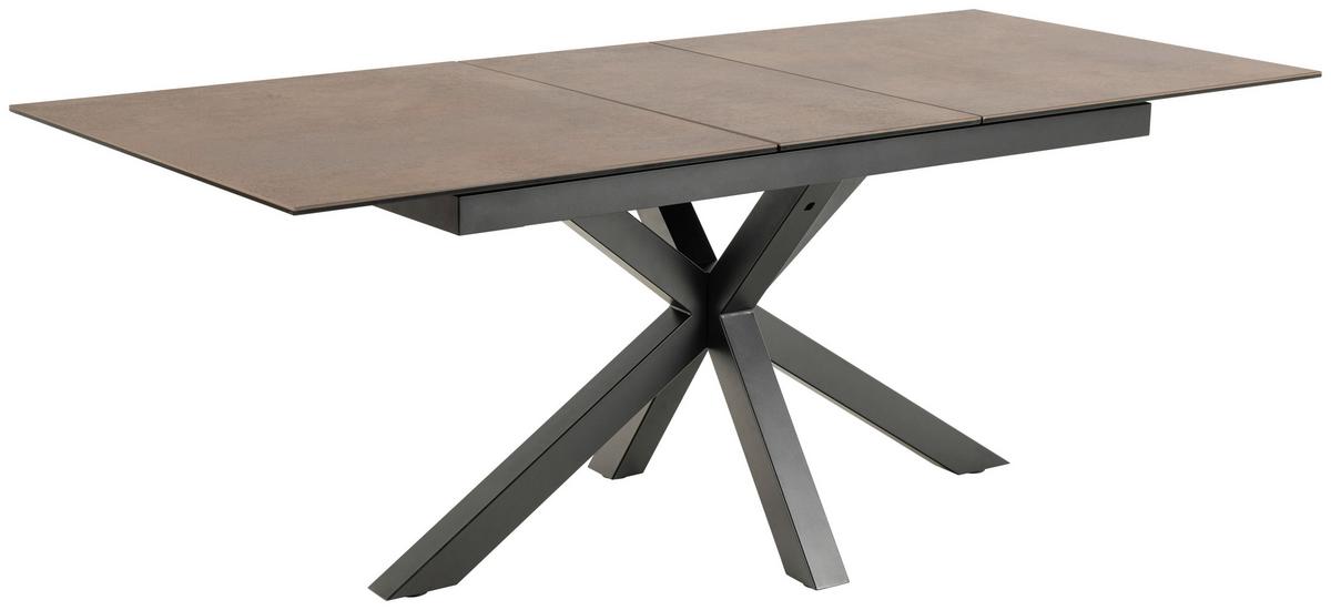Esstisch Heaven B: 90cm Rostfarben - Rostfarben/Schwarz, Design, Keramik/Metall (168-210/90/76cm) - MID.YOU