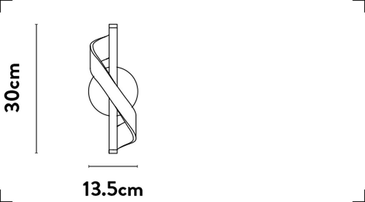 LED-Wandleuchte 67307go Lux & Belle - Transparent/Messingfarben, Design, Kunststoff/Metall (30cm)