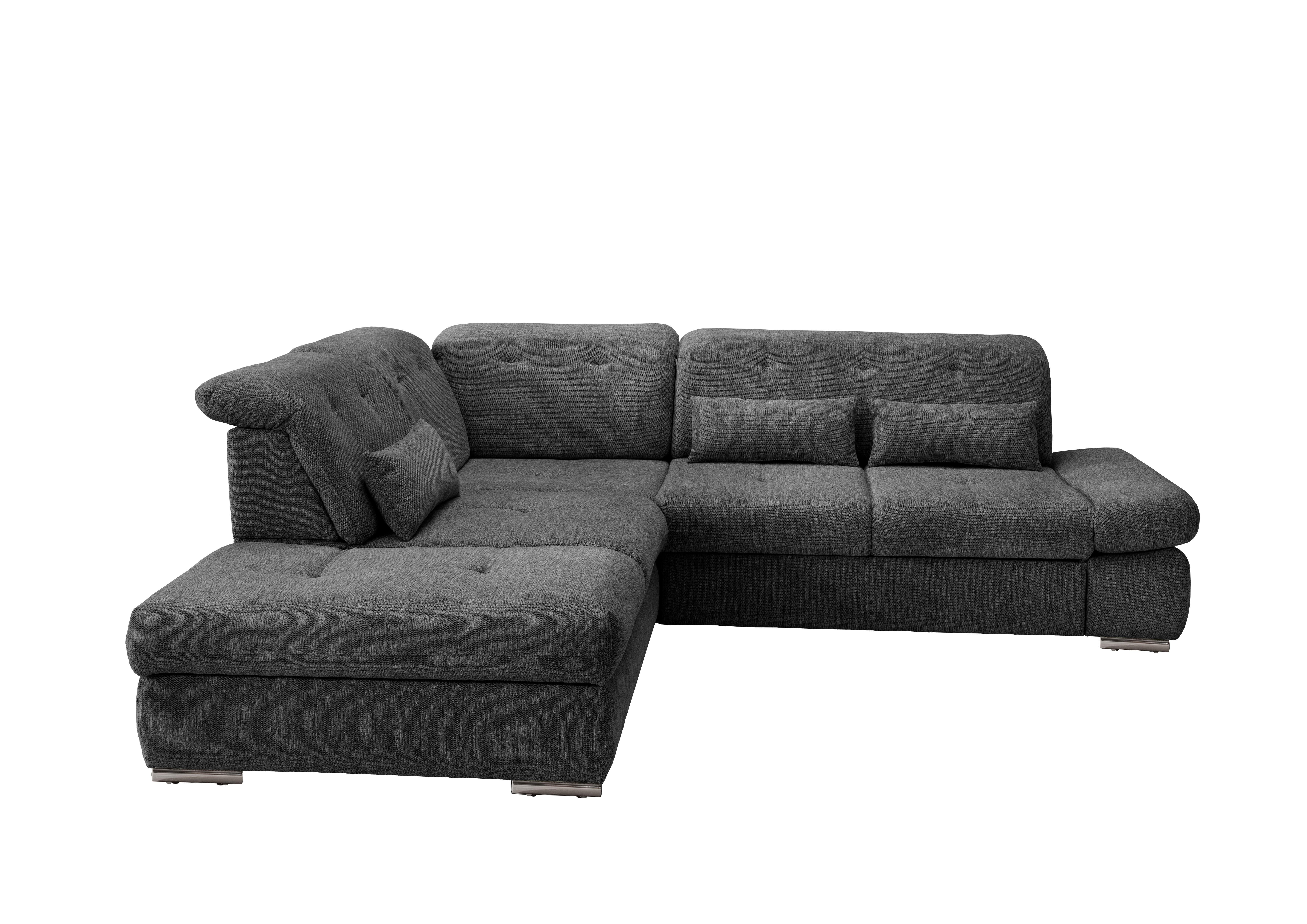 Ecksofa Dalida Anthrazit S: 254x280 cm - Chromfarben/Anthrazit, Design, Textil (254/280cm) - Livetastic