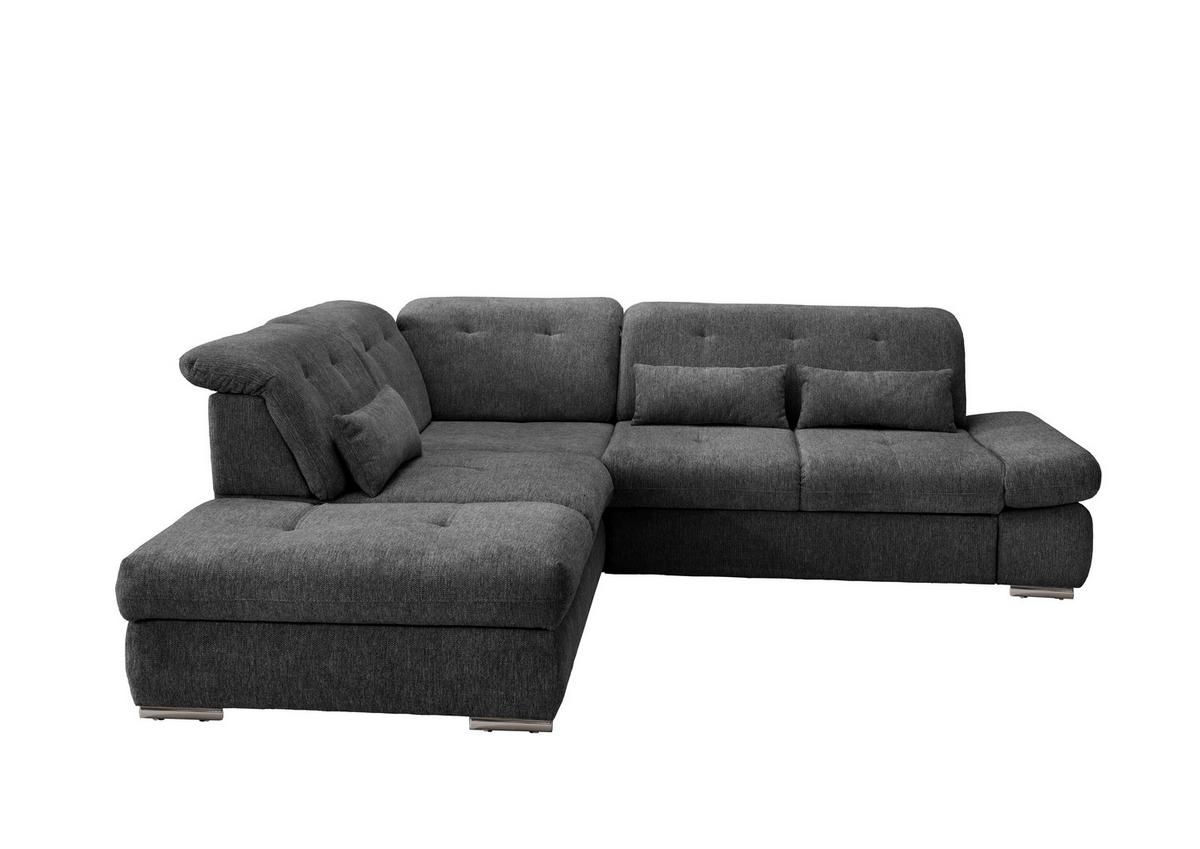 Ecksofa Dalida Anthrazit S: 254x280 cm - Chromfarben/Anthrazit, Design, Textil (254/280cm) - Livetastic