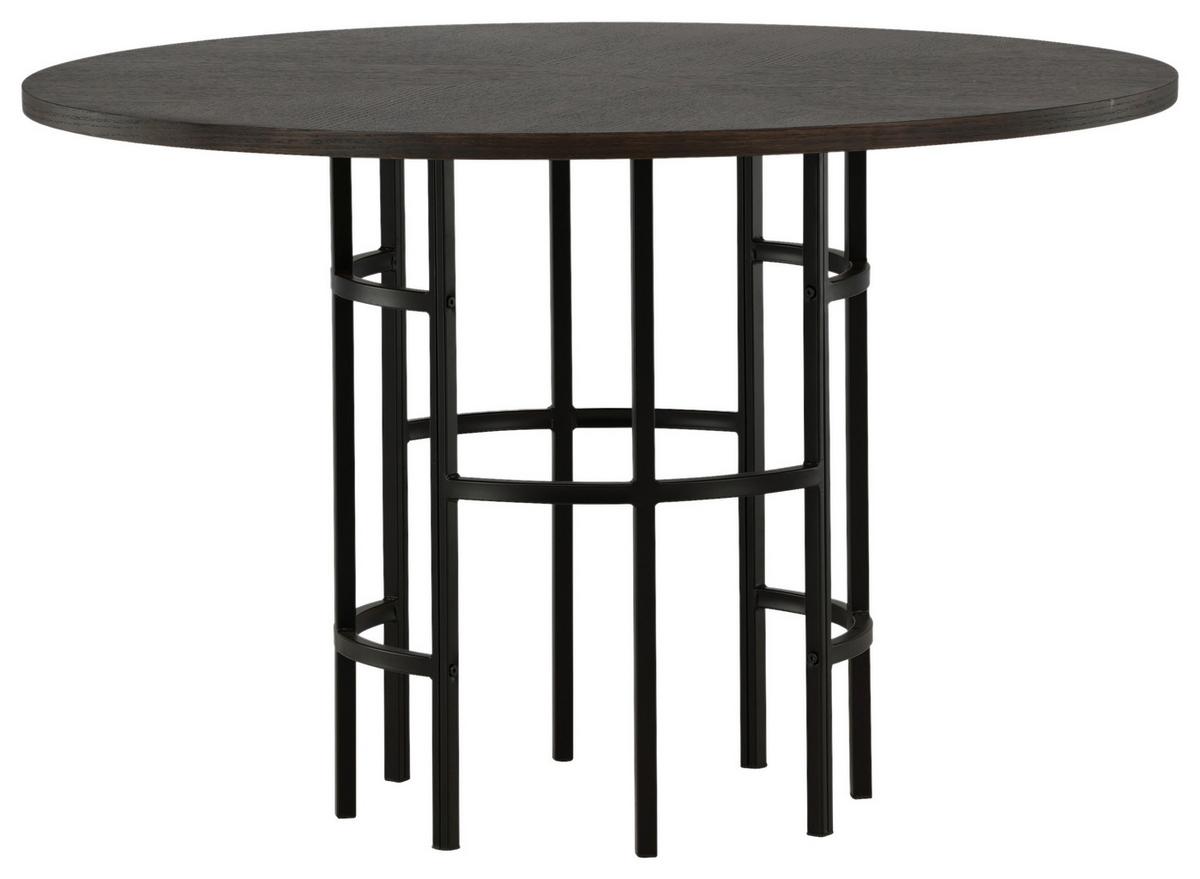 Esstisch Copenhagen - Schwarz/Braun, Design, Holz/Metall (115/115/74cm) - Livetastic