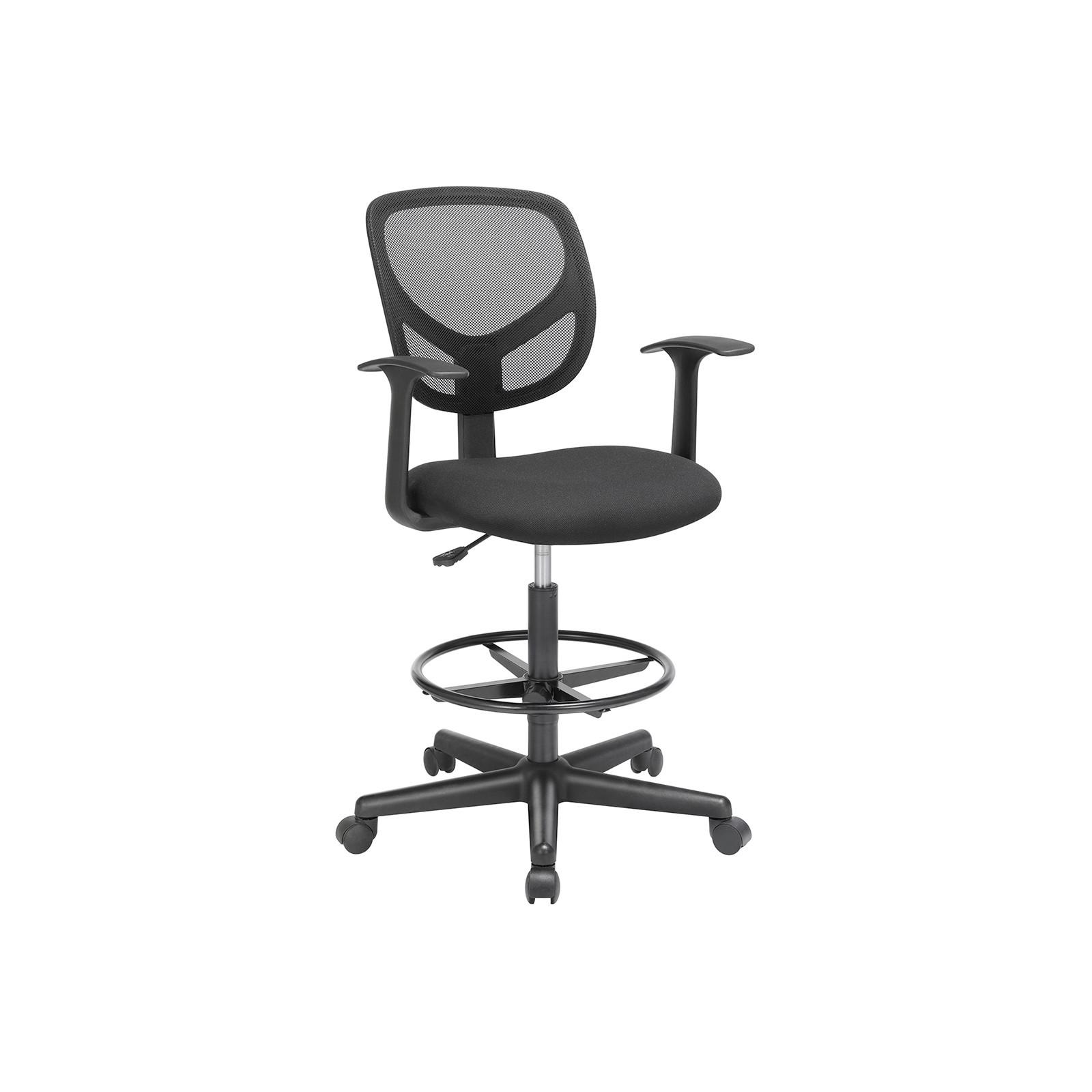 Bürostuhl mit Armlehnen Schwarz, bis 120 kg - Chromfarben/Edelstahlfarben, Basics, Kunststoff/Textil (64/117/64cm) - Boxxx