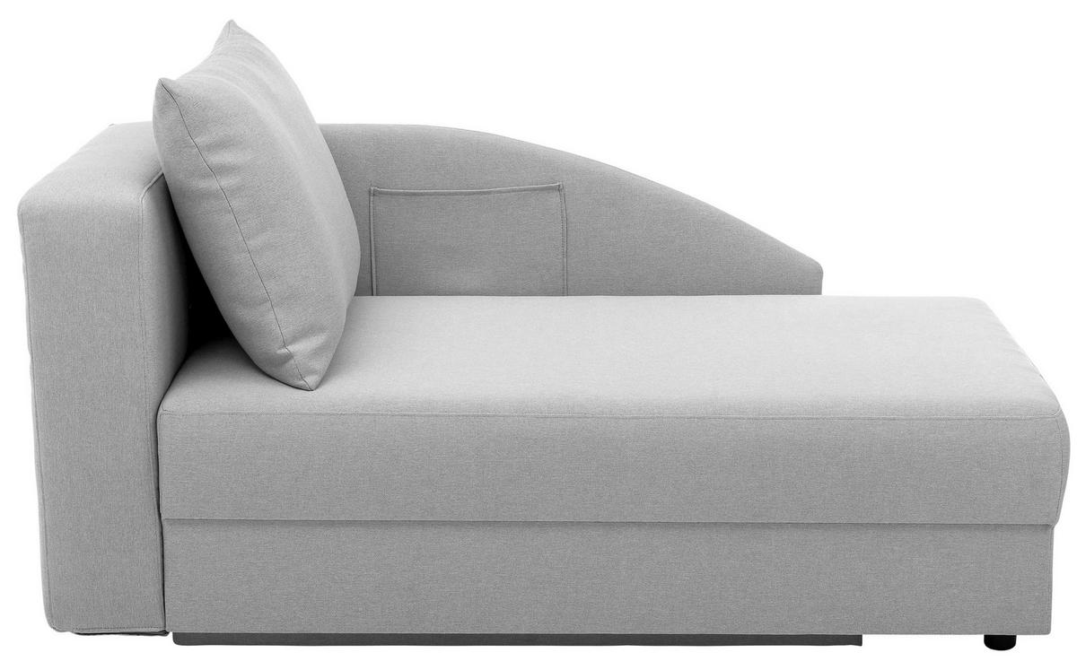 Recamiere Tobi L: 154cm Rechts Hellgrau Mit Bettkasten - Hellgrau, Design, Textil (154/86/93cm) - Max Winzer