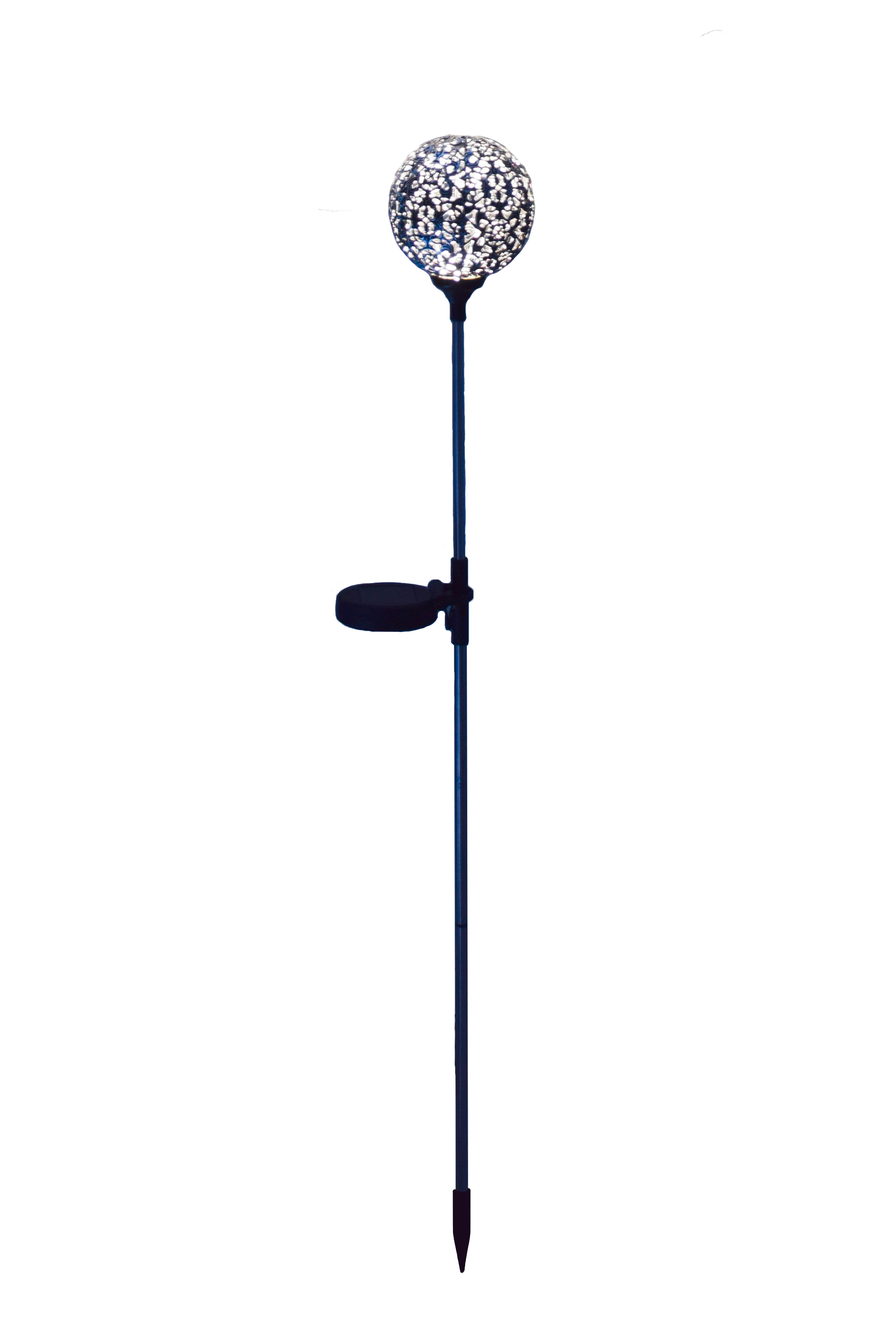 Solarleuchte mit Erdspieß Schwarz Brittany 1xled H: 85cm - Edelstahlfarben/Schwarz, KONVENTIONELL, Metall (10/85cm) - Homezone