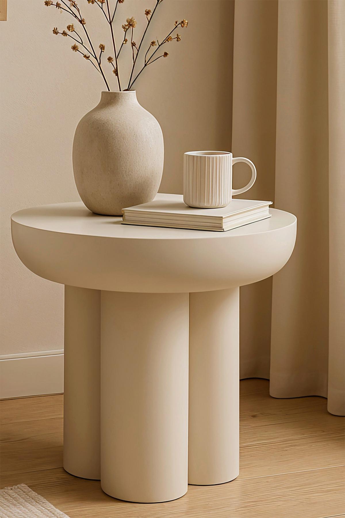 Beistelltisch Weiß B: 50 cm - Weiß, Design, Holzwerkstoff/Stein (50/50/47cm) - MID.YOU