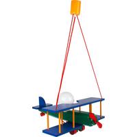 Kinderhängeleuchte Flugzeug H: 75 cm 1-Flammig - Multicolor, KONVENTIONELL, Holz (42/45/75cm)