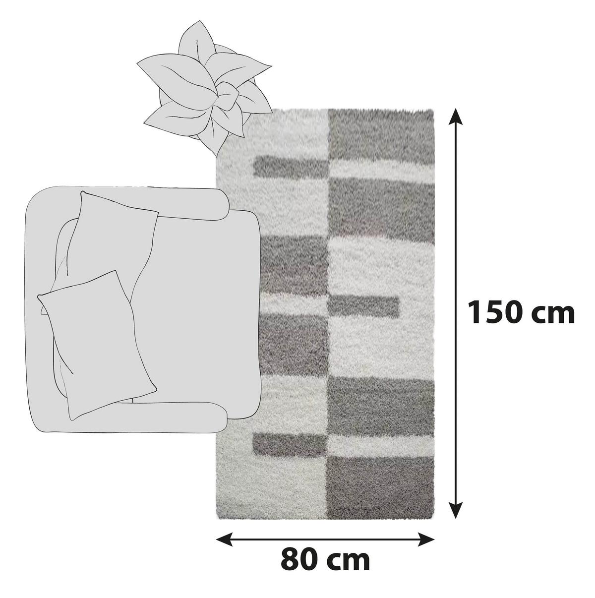 Hochflor Teppich Beige Gala 80x150 cm - Beige, Design, Textil (80/150cm)