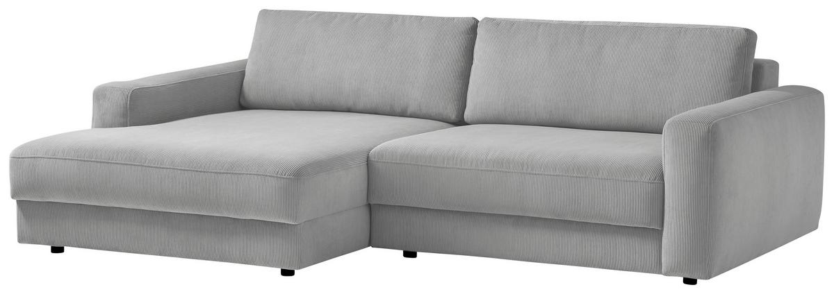 Ecksofa Bourbon - Schwarz/Grau, MODERN, Textil (176/250cm) - Trendmanufaktur