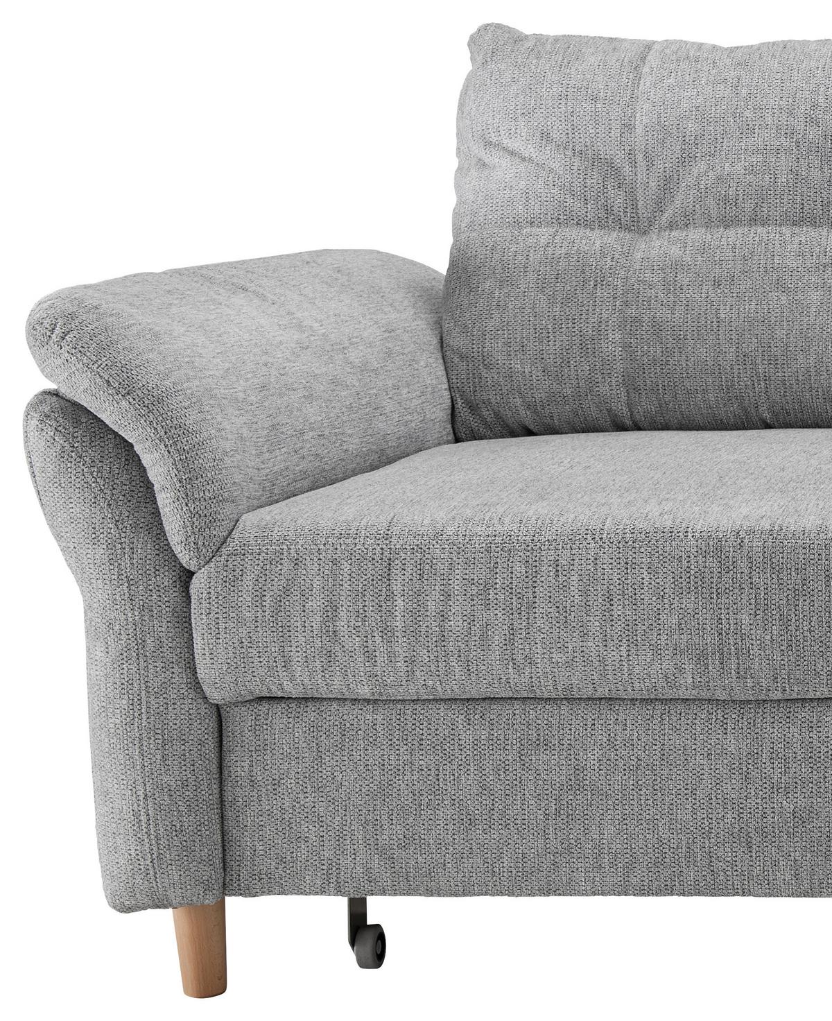 Ecksofa Brizzini mit Schlaf- Funktion, Silberfarben,250x176 - Silberfarben/Naturfarben, MODERN, Textil (250/176cm) - Livetastic