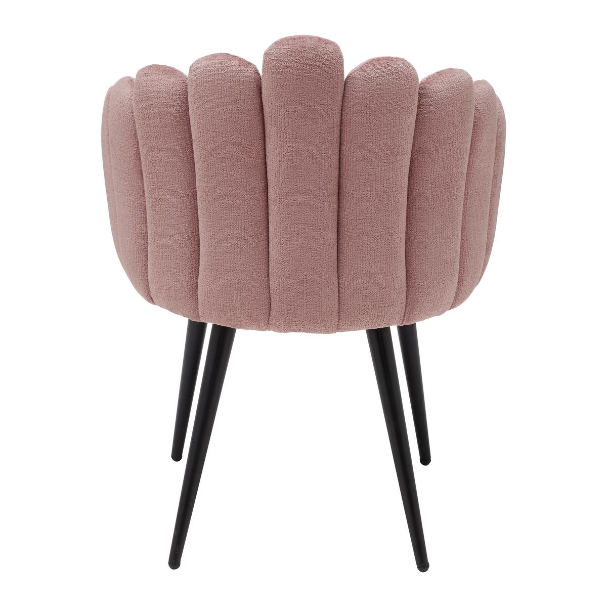 Jídelní křeslo SIBYL růžová - růžová/černá, Romantický / Rustikální, kov/textil (63/84/58cm) - Premium Living