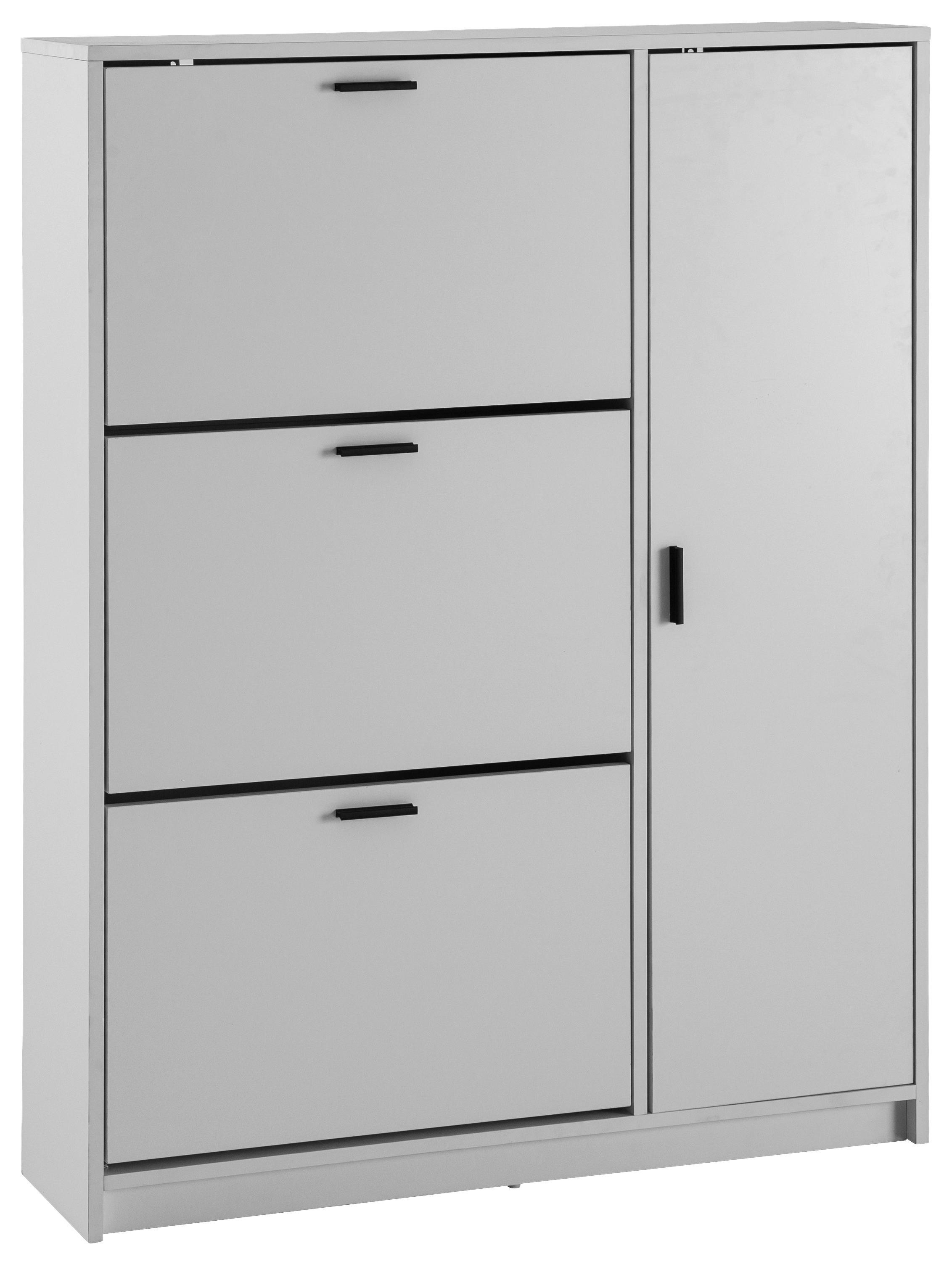 SKRINKA NA TOPÁNKY WL6.868 - čierna/biela, Design, kov/kompozitné drevo (90/120/24cm) - MID.YOU