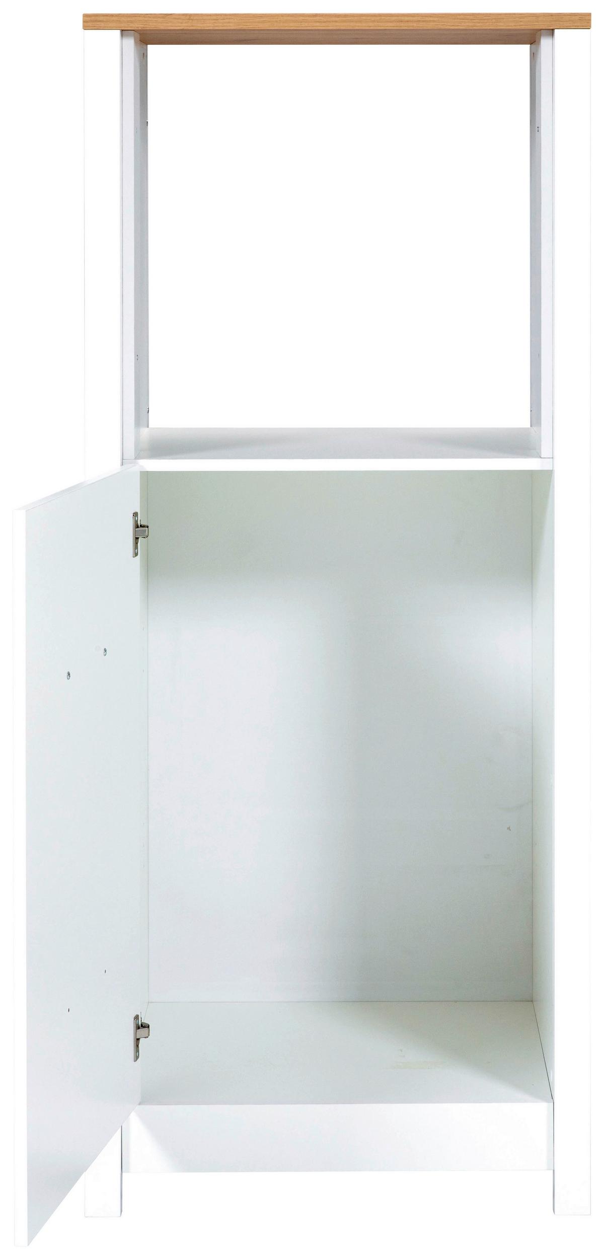 Skříňka na spotřebiče SAN - bílá/barvy stříbra, Moderní, kov/kompozitní dřevo (70/167/60cm) - Mömax