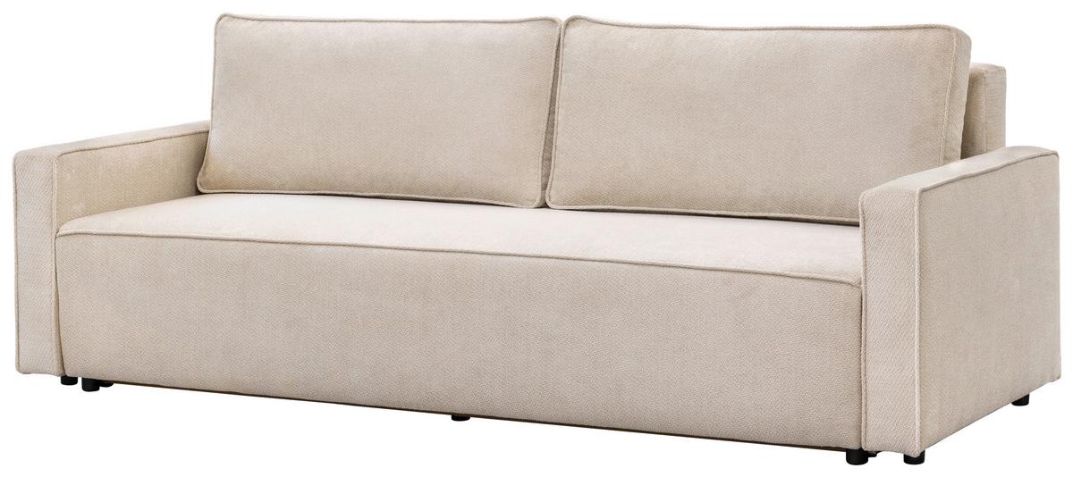 Rozkladacia pohovka NERA, béžová ženilka - béžová, Modern, textil/plast (232/90/100cm)