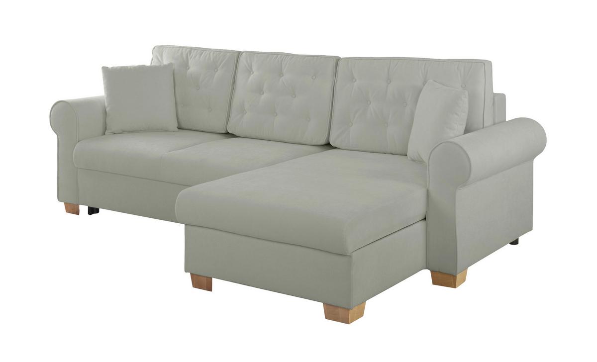 Ecksofa Arles, Grau 90 S: 266x161 Cm - Buchefarben/Grau, Design, Textil (266/161cm) - MID.YOU