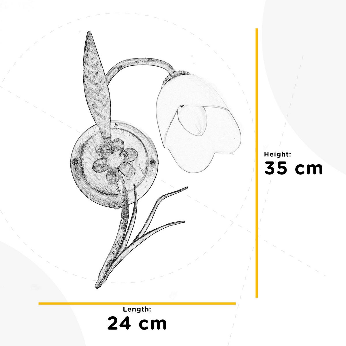 Wandleuchte 4250/ap1a - Weiß, KONVENTIONELL, Glas/Metall (24/19/35cm)