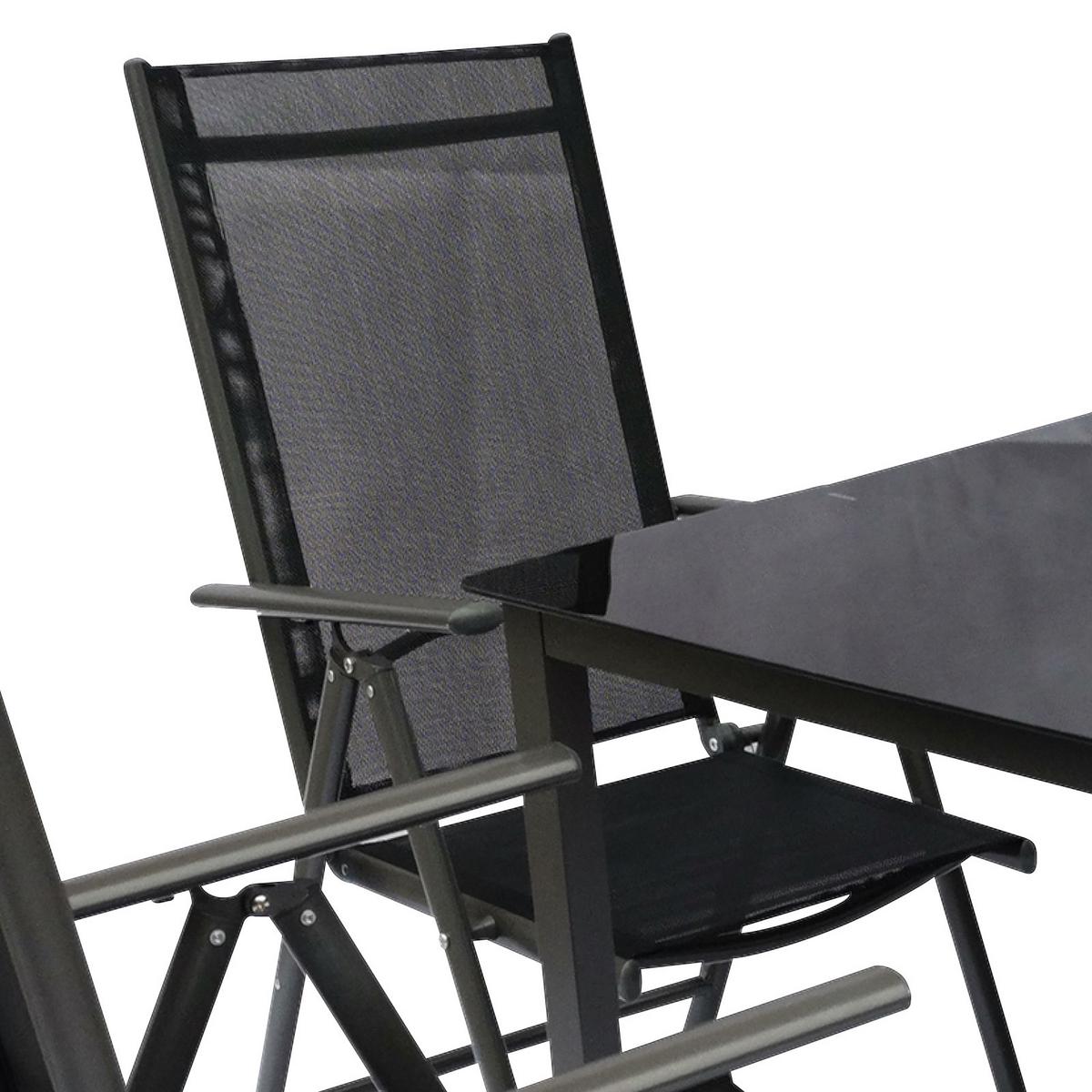 Gartengarnitur 5 Tlg. Metall/schwarz - Schwarz, Basics, Metall (80/73/80cm) - MID.YOU
