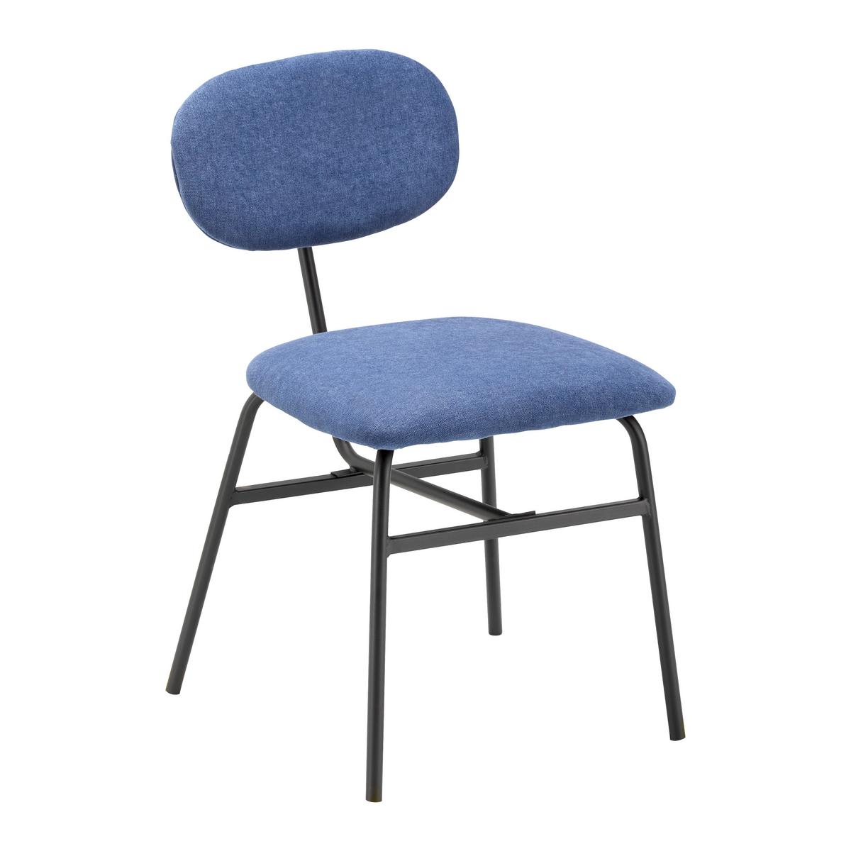 Sada 2ks židlí PINO modrá - modrá/černá, Moderní, kov/dřevo (46/80/55cm) - PBJ