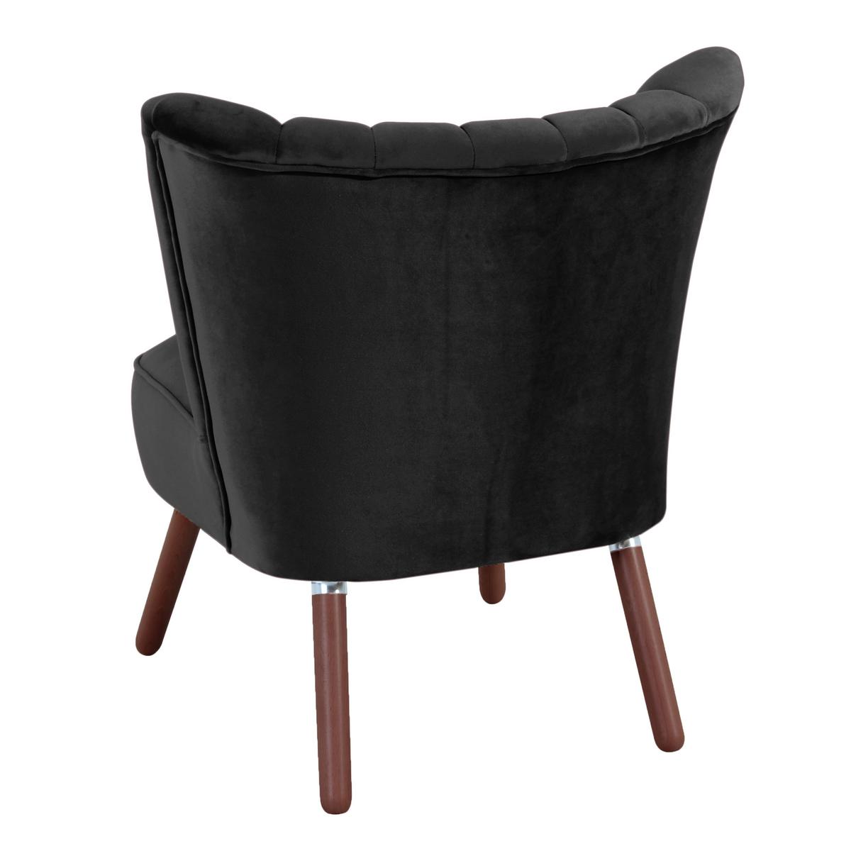 Polsterstuhl Alessandro Schwarz, Holz-Beine - Nussbaumfarben/Schwarz, Design, Textil (70/80/66cm) - Max Winzer