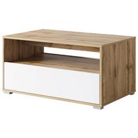 Couchtisch Narobi-ii Eiche Wotan/weiß B: 90 Cm - Eiche Wotan/Weiß, Trend, Holzwerkstoff/Kunststoff (90/45/55cm) - P & B
