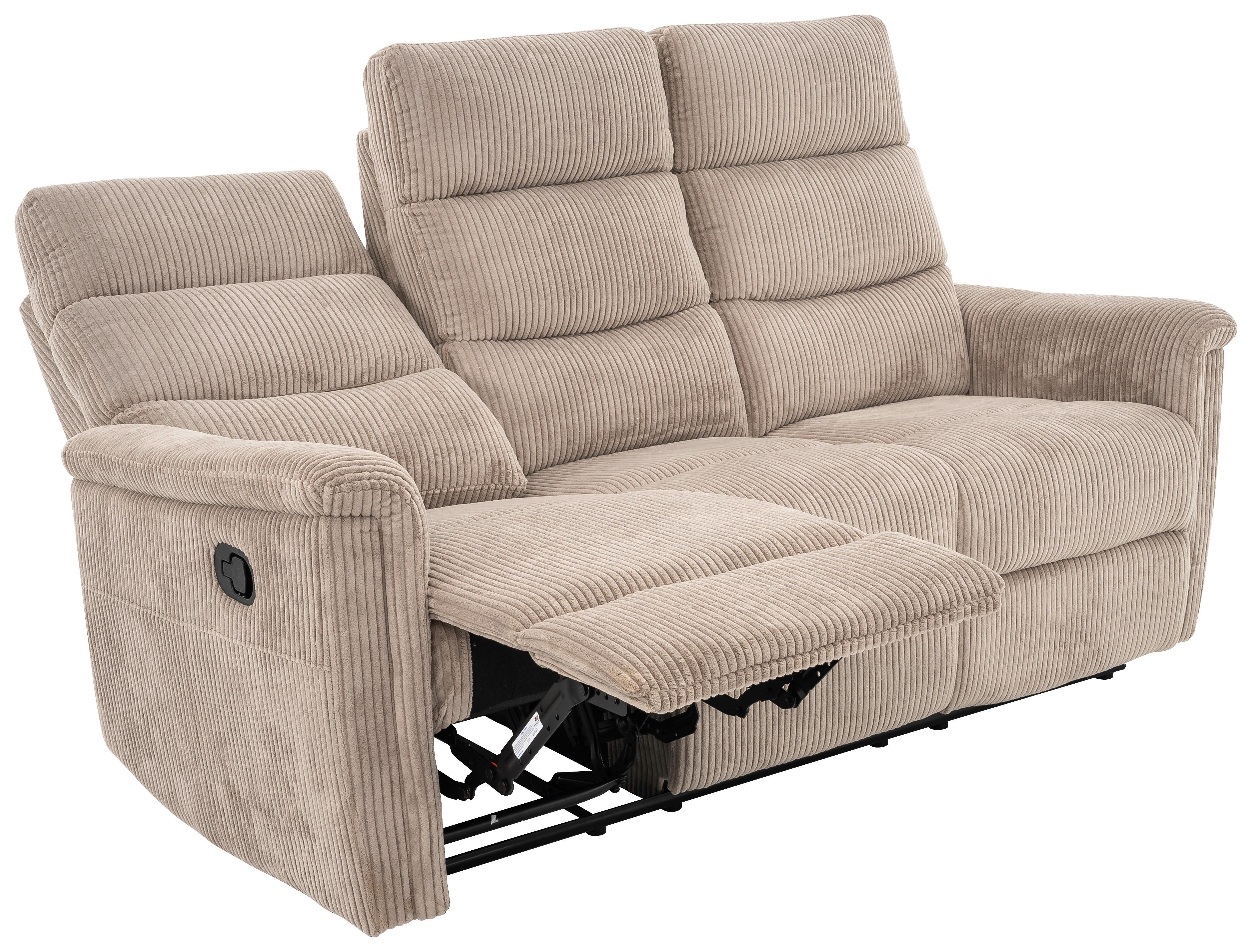 3-Sitzer-Sofa Xeno Hellbraun B: 184 cm - Hellbraun/Schwarz, Design, Textil/Metall (184/108/89cm) - Livetastic