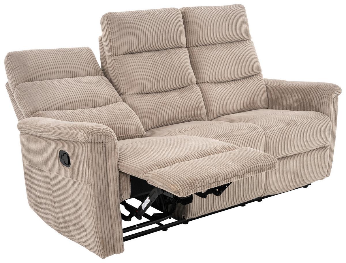 3-Sitzer-Sofa Xeno Hellbraun B: 184 cm - Hellbraun/Schwarz, Design, Textil/Metall (184/108/89cm) - Livetastic
