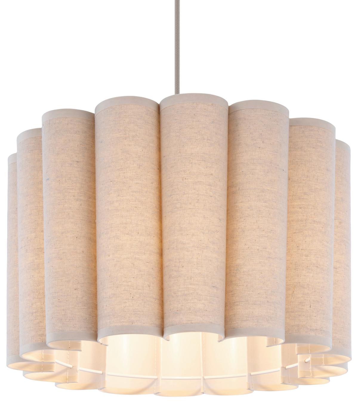 ZÁVĚSNÉ SVÍTIDLO SEJLA - béžová, Moderní, kov/textil (40/40/120cm) - Mömax