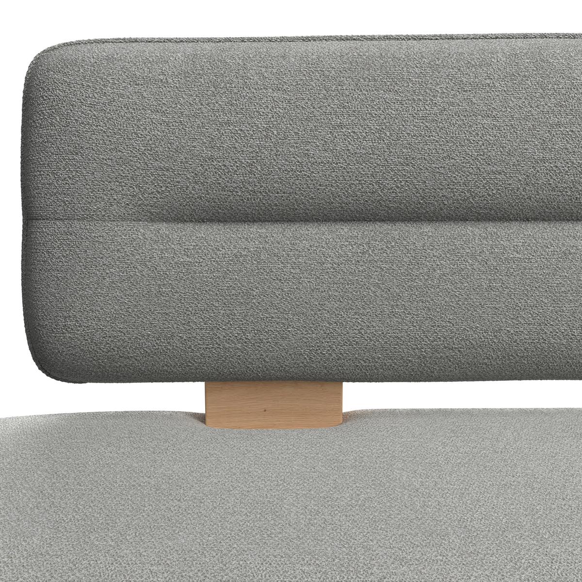 Sitzbank Beluna II Webstoff grau, B: 160cm - Eichefarben/Schwarz, KONVENTIONELL, Holzwerkstoff/Textil (160/87/67cm) - James Wood