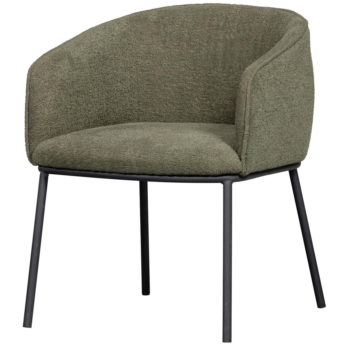 Armlehnstuhl Leon Waldgrün B: 61 Cm - Waldgrün/Schwarz, Design, Textil/Metall (61/77/63cm) - Livetastic