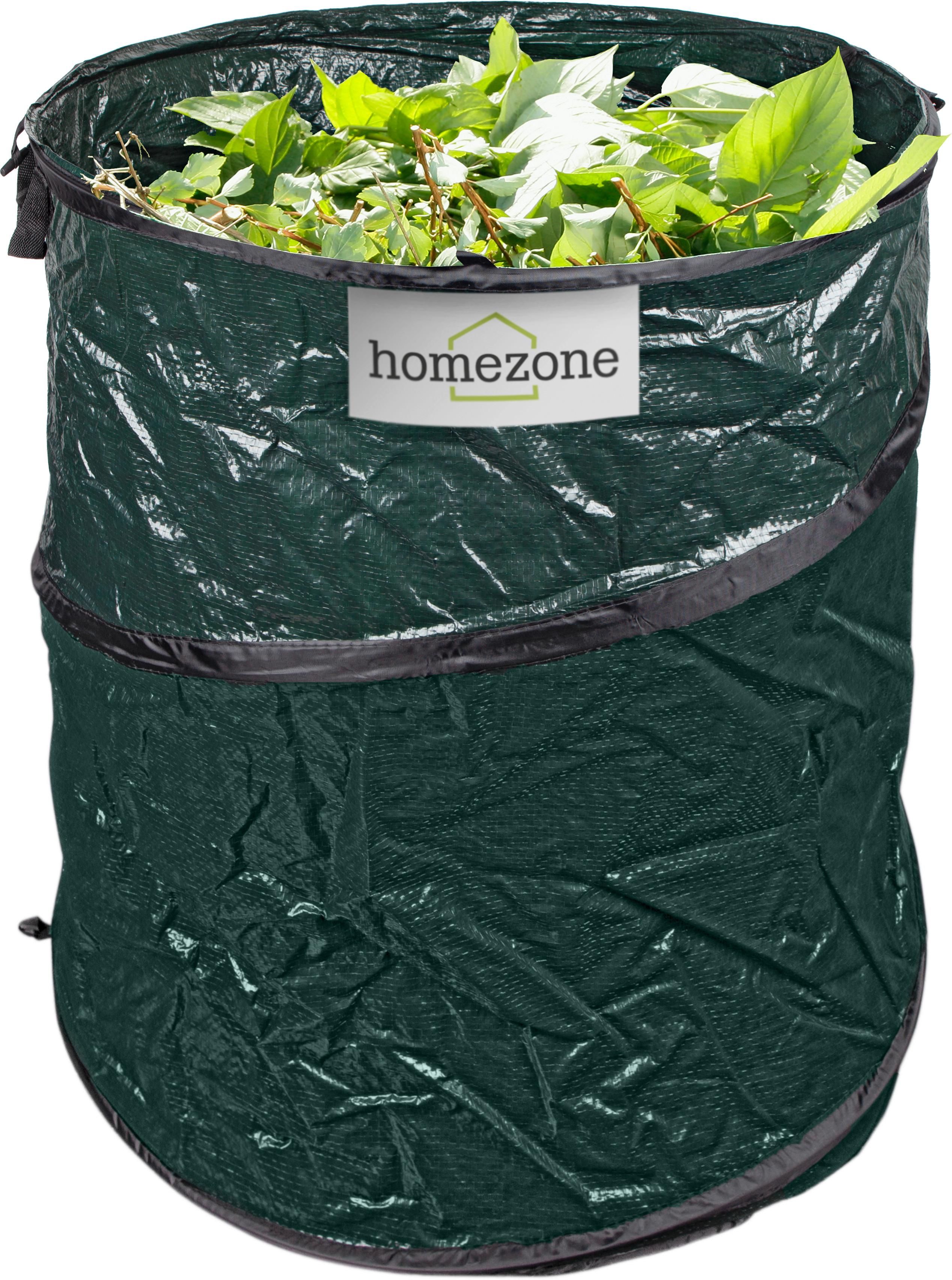 Gartenabfallsack Pop Up Sack 160 L Ø 55 cm Reißfest - Dunkelgrün, Basics, Kunststoff (55/70cm) - Homezone