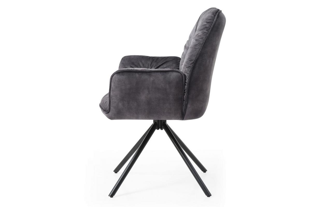 Armlehnstuhl Schwarz B: 61 Cm - Schwarz, MODERN, Textil/Metall (61/90/59cm) - Livetastic