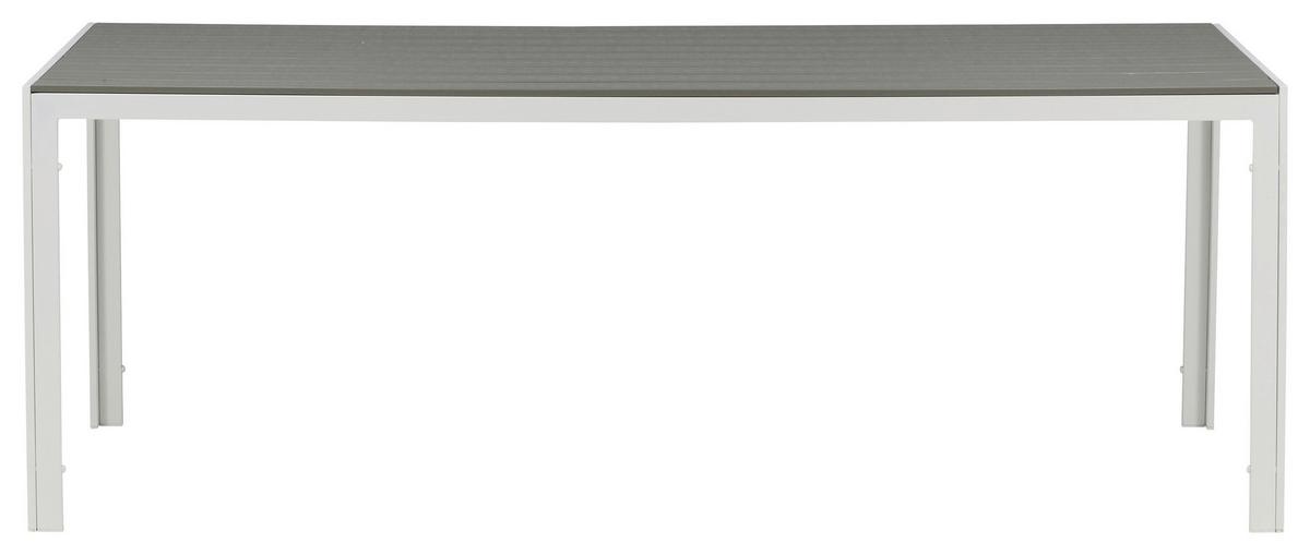 Gartentisch Break Metall L 205 Cm - Weiß/Grau, KONVENTIONELL, Metall (205/90/75cm) - Gardenson
