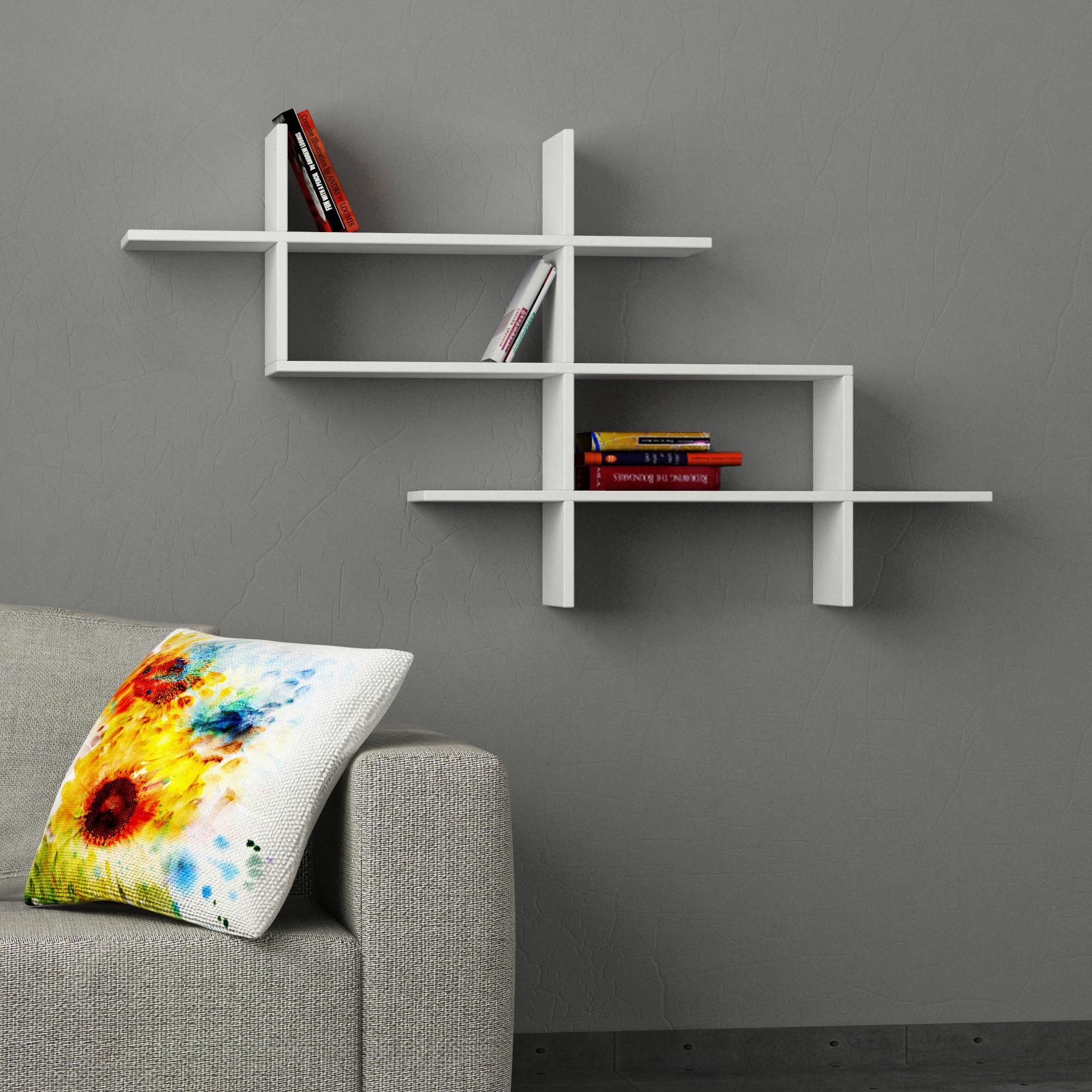 Wandboard Halic Wandregal - Weiß, Design, Holzwerkstoff (150/82/22cm) - Livetastic