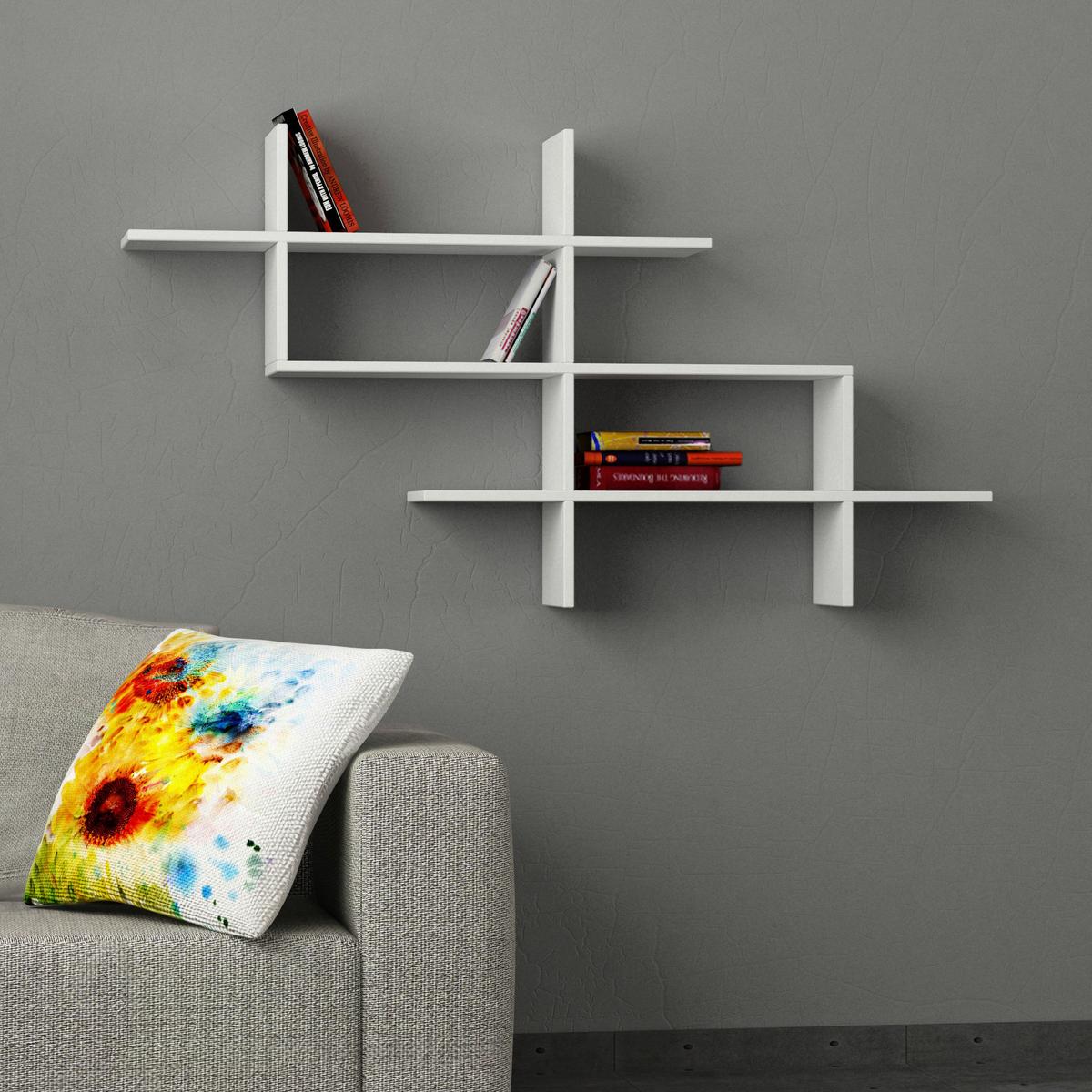 Wandboard Halic Wandregal - Weiß, Design, Holzwerkstoff (150/82/22cm) - Livetastic