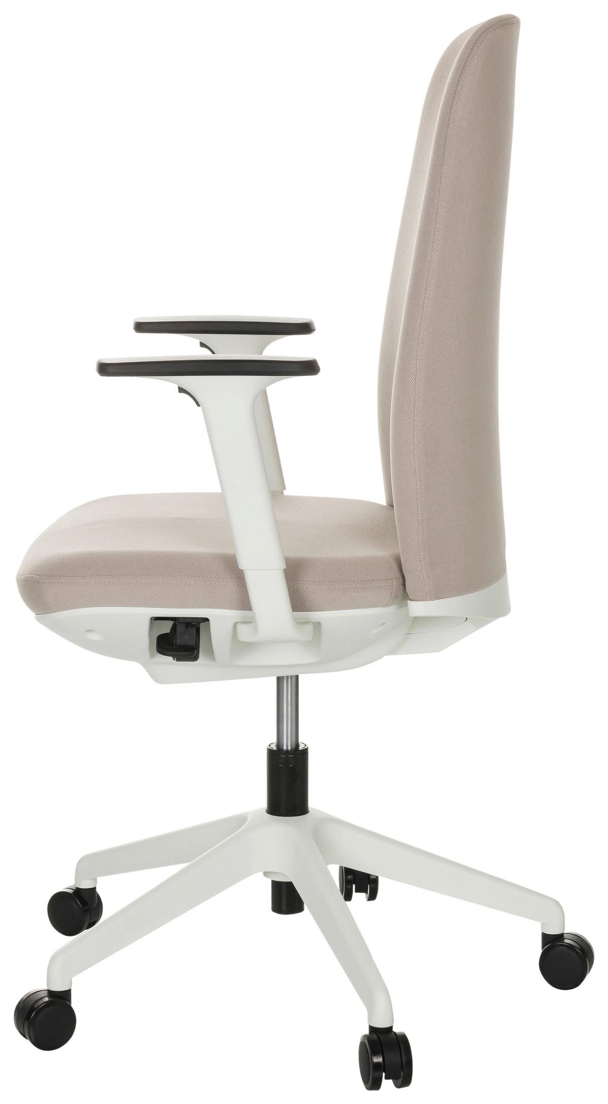 Bürostuhl Nestora Mit Armstützen Beige - Beige/Schwarz, Basics, Kunststoff/Textil (70/103-113/70cm) - MID.YOU