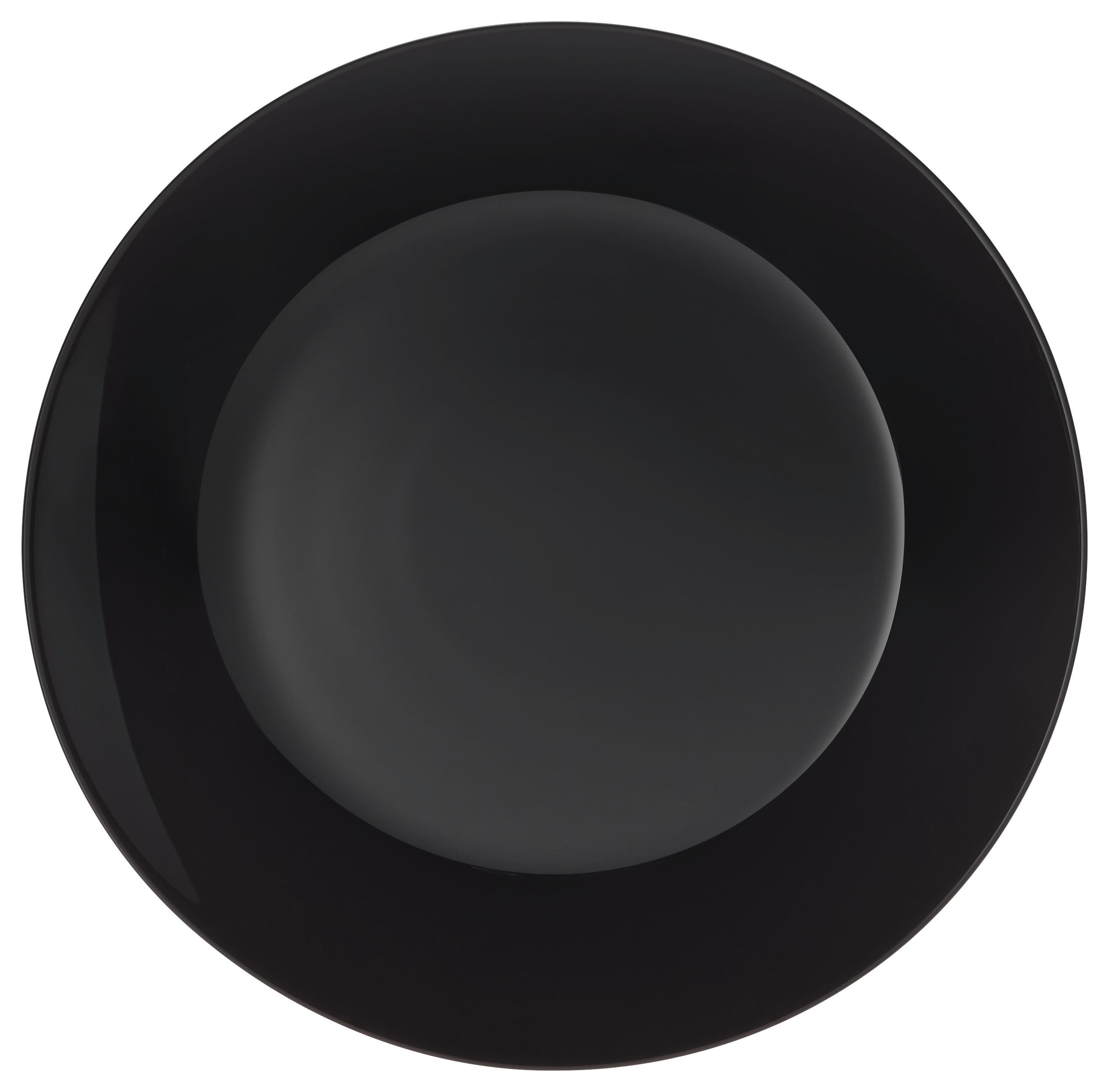 Dezertní Talířek Brigitte Black - černá, Konvenční, sklo (18/2,05cm)