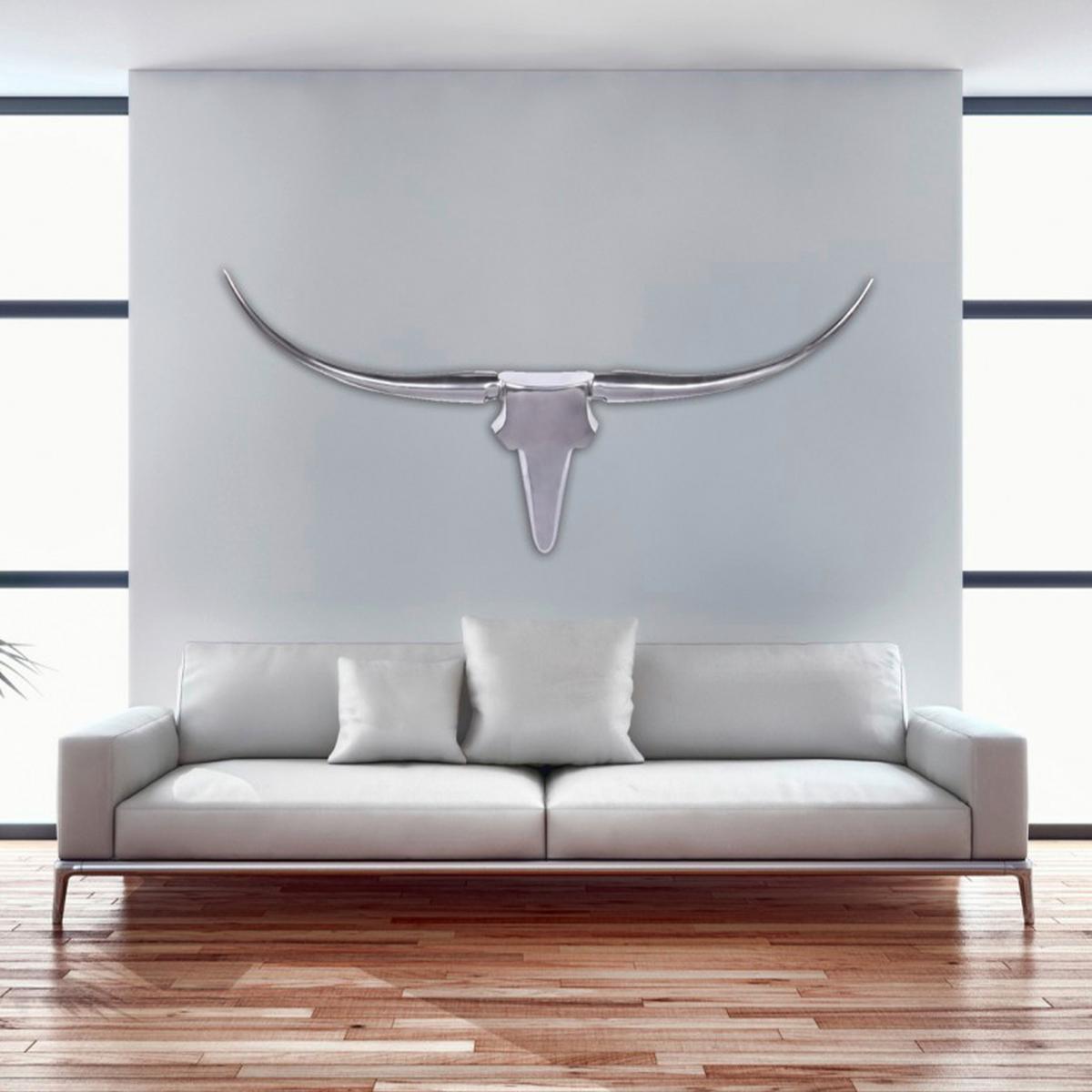 Wanddeko Wohnling Silberfarben B: 125cm - Silberfarben, MODERN, Metall (125/60/10cm) - MID.YOU
