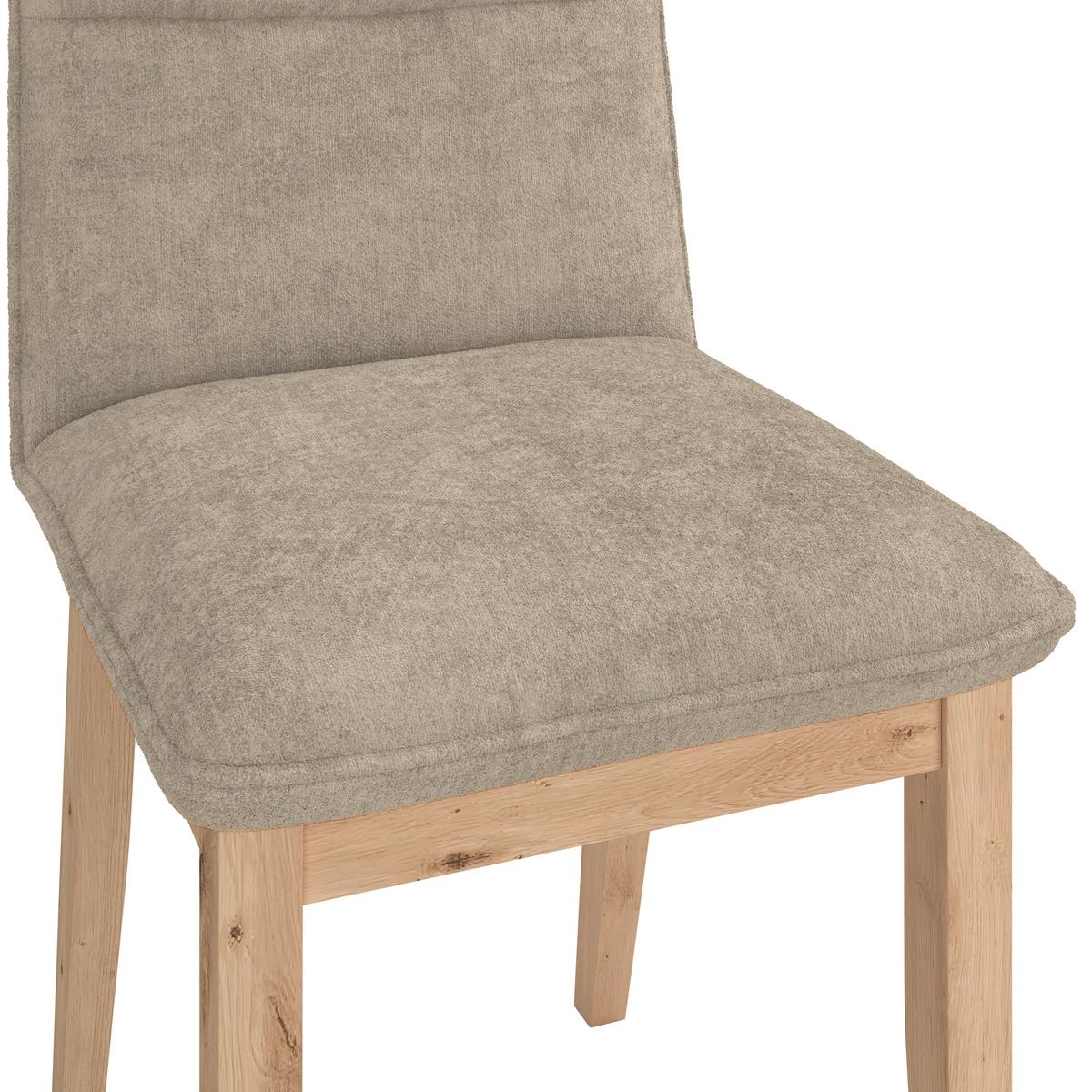 Stuhl Beluna Ii Webstoff Beige, B: 47cm - Eichefarben/Beige, KONVENTIONELL, Holz/Textil (47/91/44cm) - James Wood