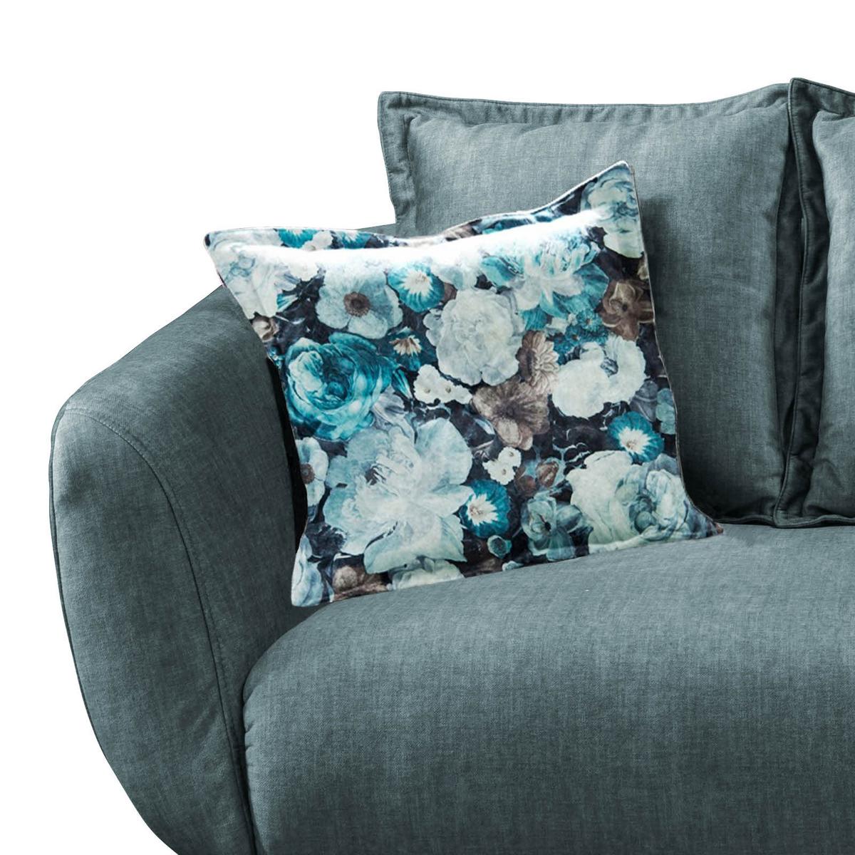 2,5-sitzer-sofa Baggio Mit Kissen Blau/grün - Blau/Multicolor, MODERN, Holz/Textil (196/94/103cm) - Livetastic