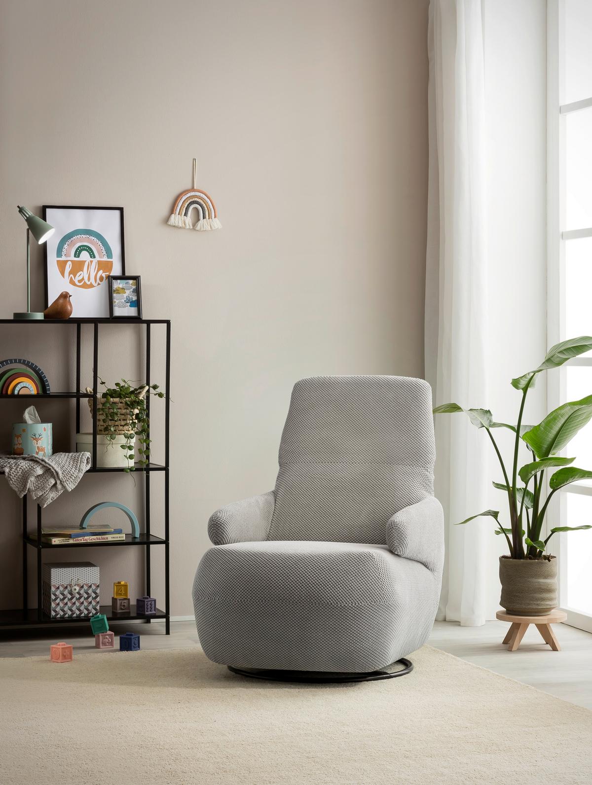 Sessel Hellgrau B: 68 cm - Hellgrau/Schwarz, Design, Textil (68/67/88cm) - MID.YOU