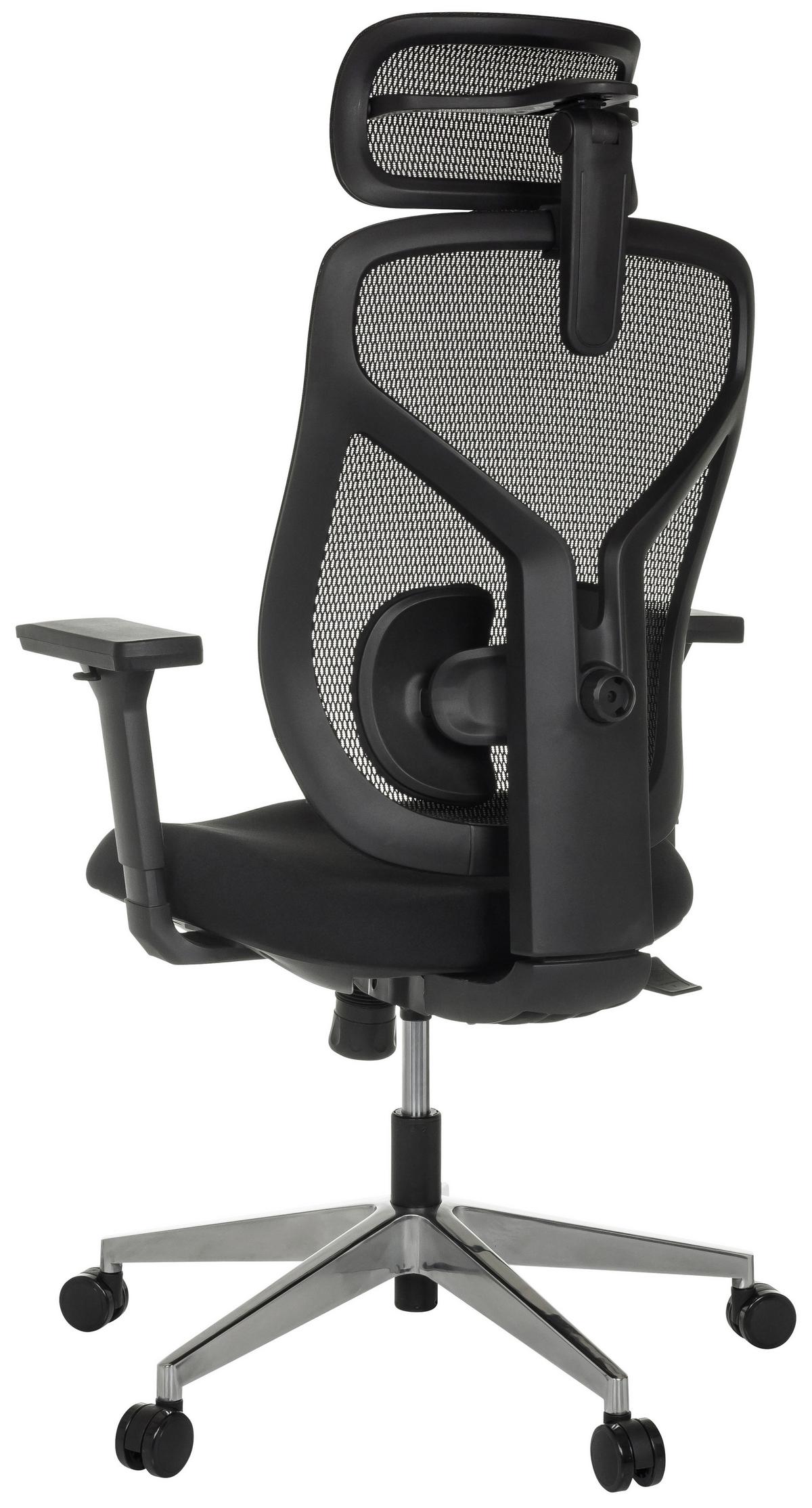 Drehstuhl Cassilis B Schwarz B: 70 Cm - Silberfarben/Schwarz, MODERN, Kunststoff/Textil (70/123 - 146/65cm) - MID.YOU