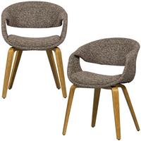 Armlehnstuhl-Set Yossi Braun/Naturfarben B: 57cm - Braun/Naturfarben, MODERN, Holzwerkstoff/Textil (57/78/57cm) - Livetastic